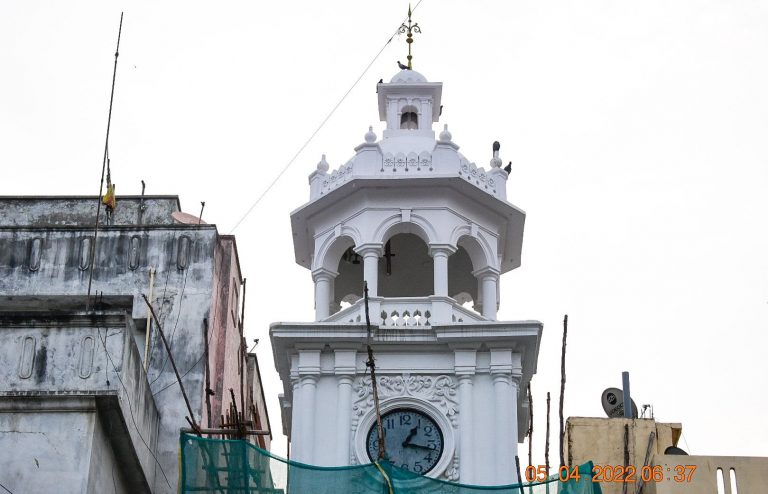 The clocktower under restoration, 2020.
