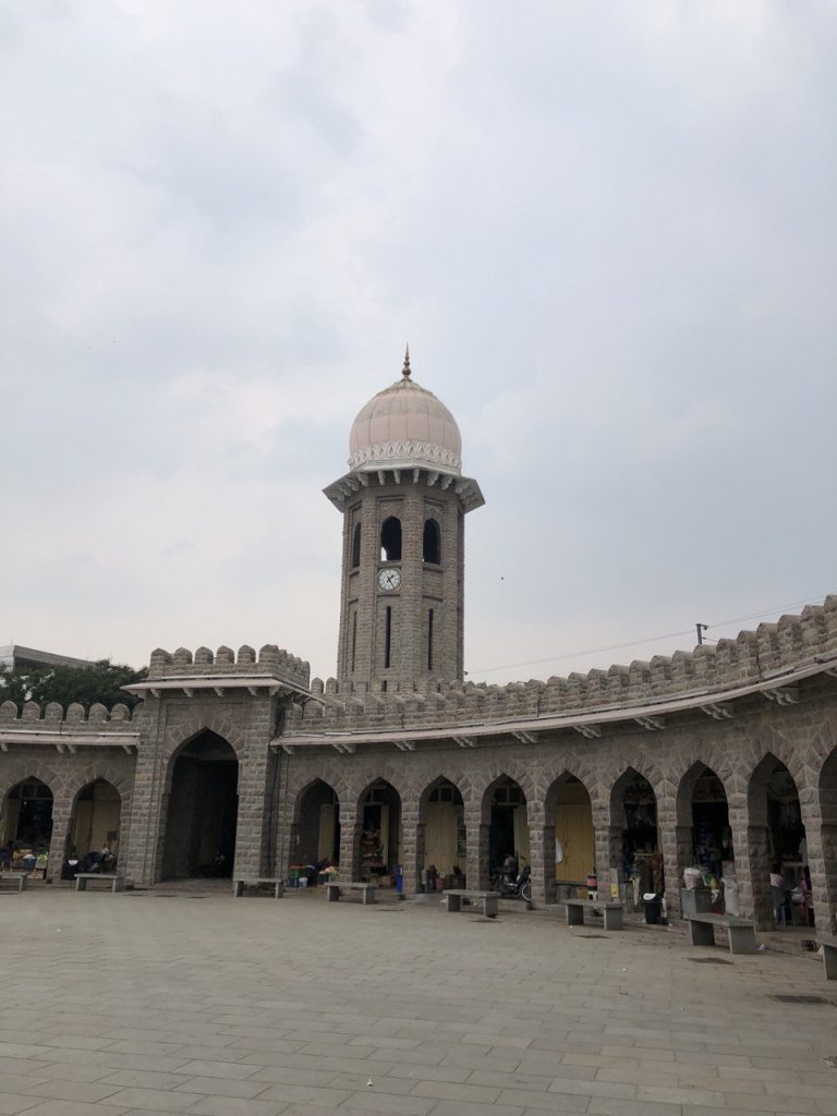 Clock tower and the courtyard, MJ Market, 2023