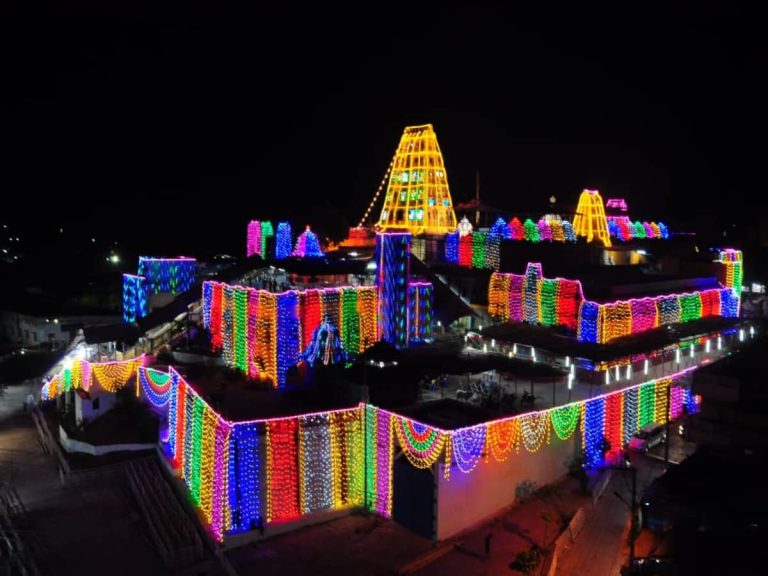 The illuminated temple during Ram Navami celebrations, Bhadrachalam , © Siasat