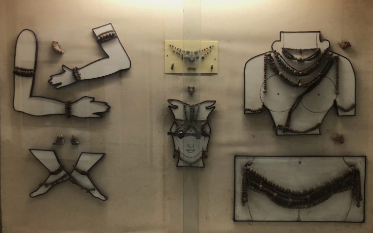 Haras and ornaments found at the site displayed at the Centenary Heritage Museum