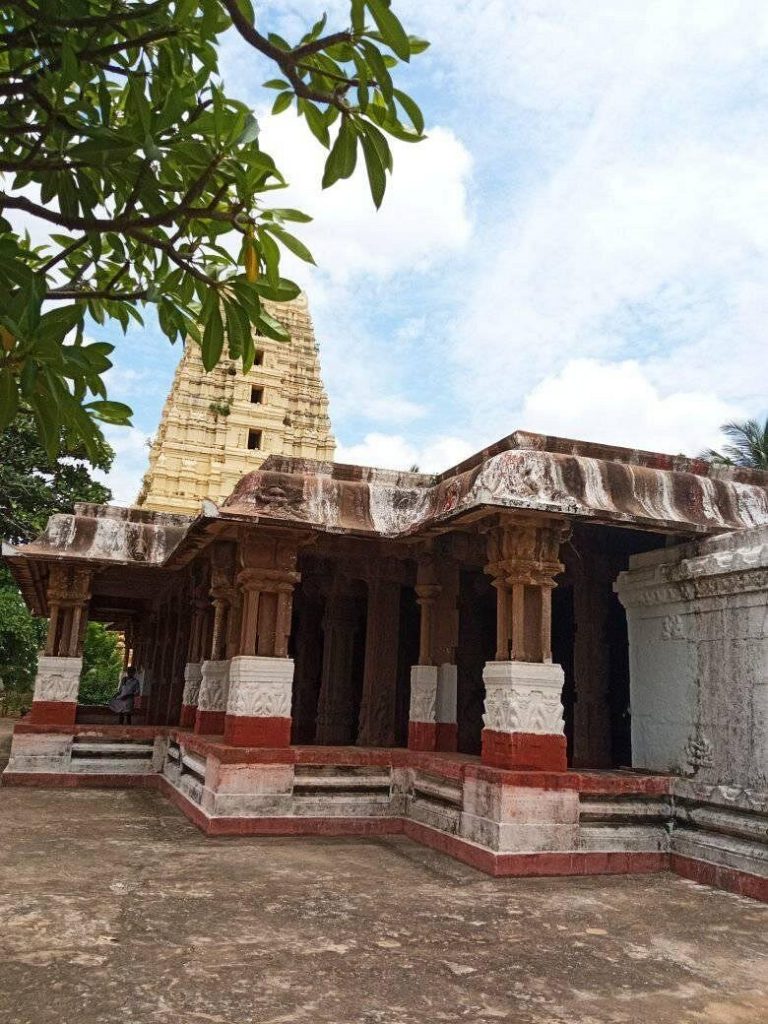 The inner view of the mandapam and the gopuram, Jatprole