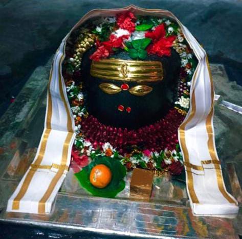 The main deity or Shiva Lingam of Chaya Someshwara Temple,Panagal