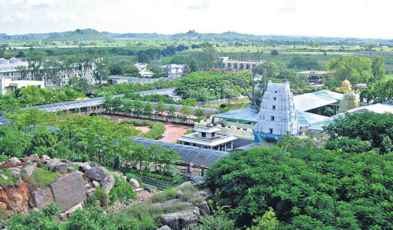 An aerial view of the temple complex, Basara