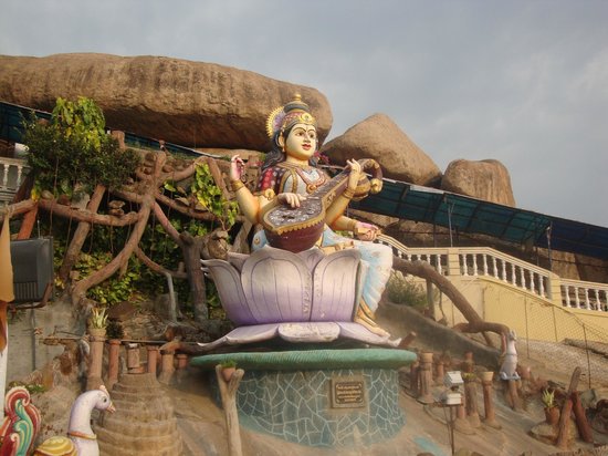 A statue of Saraswathi at the hillock, Wargal